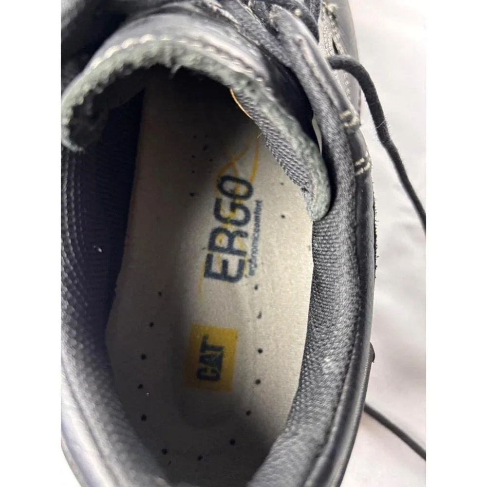 Caterpillar CAT Ergo Steel Toe Slip Resistant Black Leather Work Shoes Mens 9.5